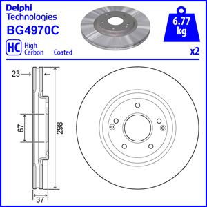 Tarcza hamulcowa DELPHI BG4970C