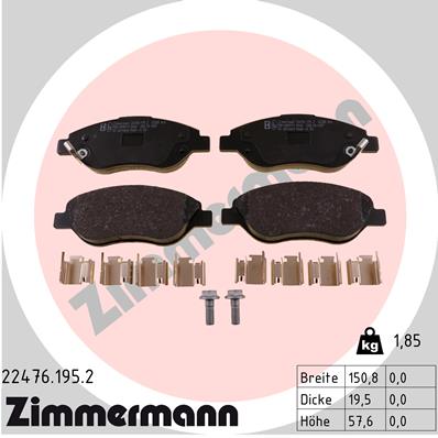 Klocki hamulcowe ZIMMERMANN 22476.195.2