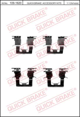 Zestaw akcesoriów montażowych  klocków hamulcowych QUICK BRAKE 109-1620