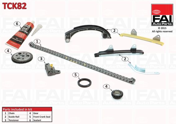 Zestaw łańcucha rozrządu FAI AUTOPARTS TCK82