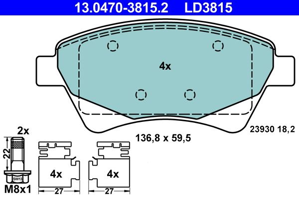 Klocki hamulcowe ATE 13.0470-3815.2