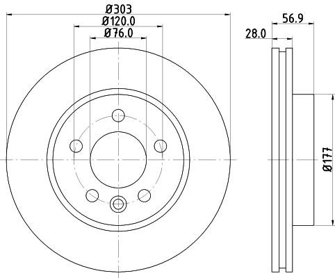 Tarcza hamulcowa HELLA PAGID 8DD 355 129-211