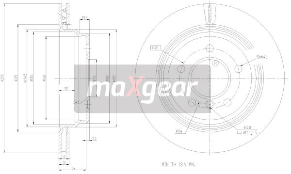 Tarcza hamulcowa MAXGEAR 19-0800
