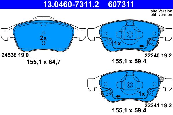 Klocki hamulcowe ATE 13.0460-7311.2