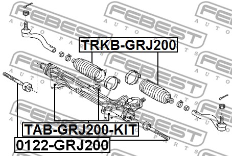 Poduszka przekładni kierowniczej FEBEST TAB-GRJ200-KIT
