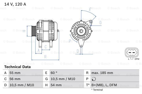 Alternator BOSCH 0 986 082 380