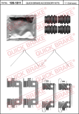 Zestaw akcesoriów montażowych  klocków hamulcowych QUICK BRAKE 109-1811