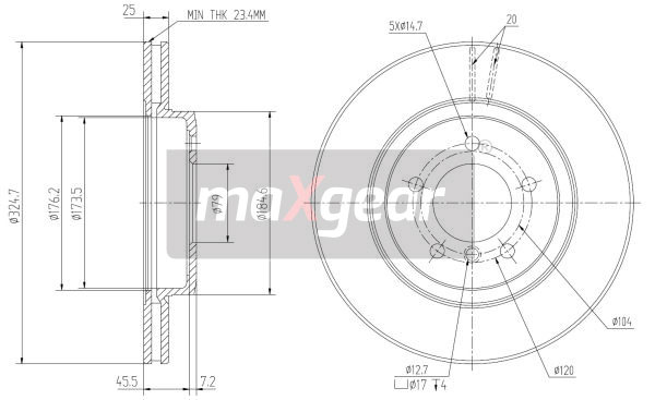 Tarcza hamulcowa MAXGEAR 19-1033