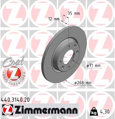 Tarcza hamulcowa ZIMMERMANN 440.3140.20