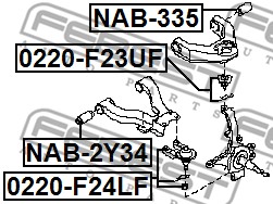 Sworzeń wahacza FEBEST 0220-F24LF