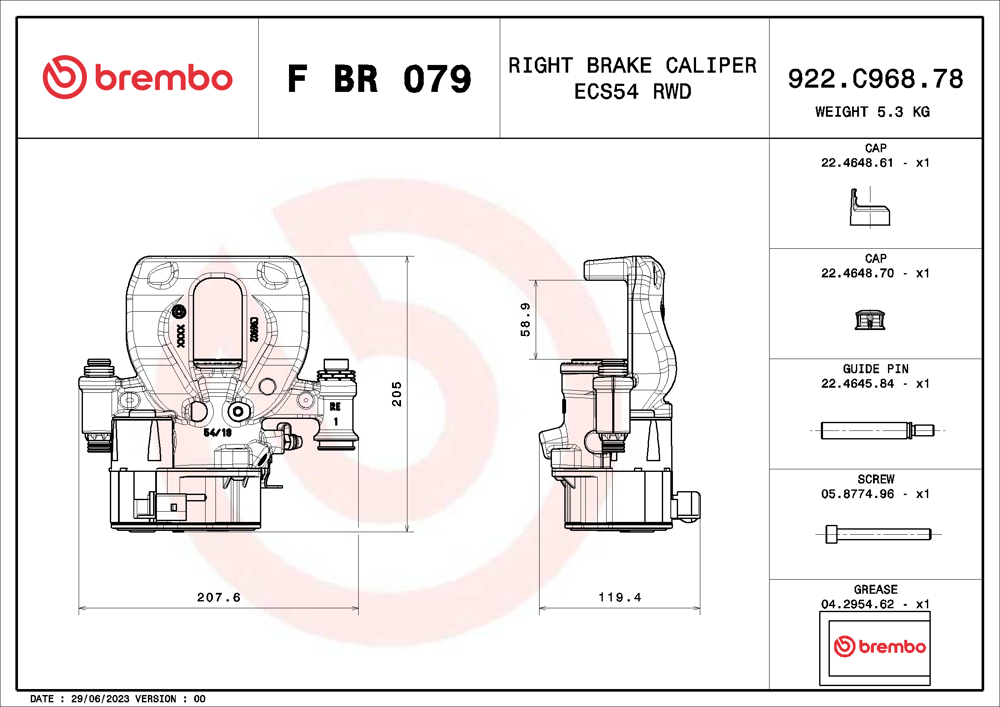 Zacisk hamulca BREMBO F BR 079