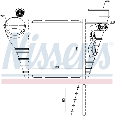 Chłodnica powietrza intercooler NISSENS 96847