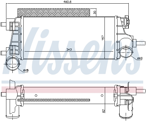 Chłodnica powietrza intercooler NISSENS 96490