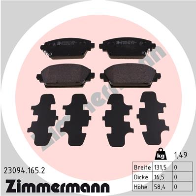Klocki hamulcowe ZIMMERMANN 23094.165.2