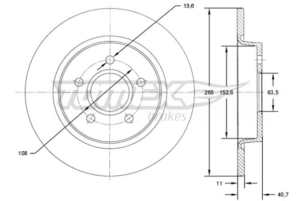 Tarcza hamulcowa TOMEX BRAKES TX 71-94