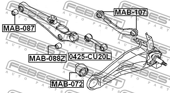 Tuleja wahacza FEBEST MAB-107