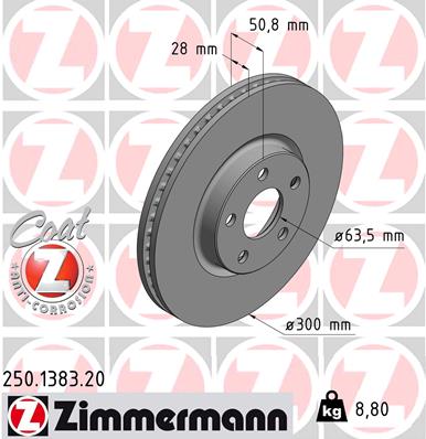 Tarcza hamulcowa ZIMMERMANN 250.1383.20