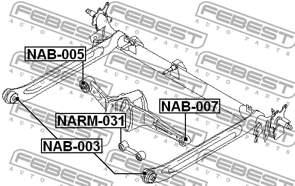 Łożyskowanie  korpusu osi FEBEST NAB-003