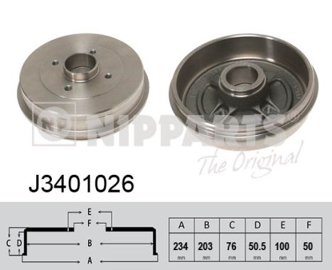 Bęben hamulcowy NIPPARTS J3401026