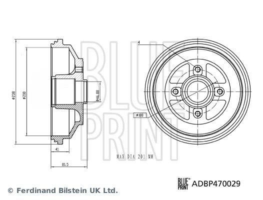 Bęben hamulcowy BLUE PRINT ADBP470029