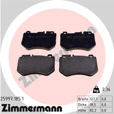 Klocki hamulcowe ZIMMERMANN 25997.185.1