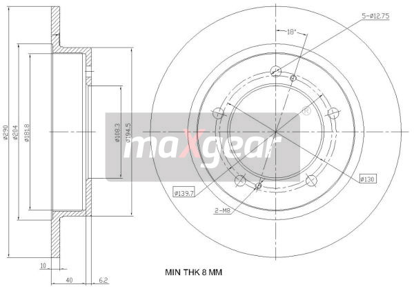 Tarcza hamulcowa MAXGEAR 19-3227