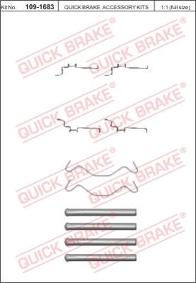 Zestaw akcesoriów montażowych  klocków hamulcowych QUICK BRAKE 109-1683