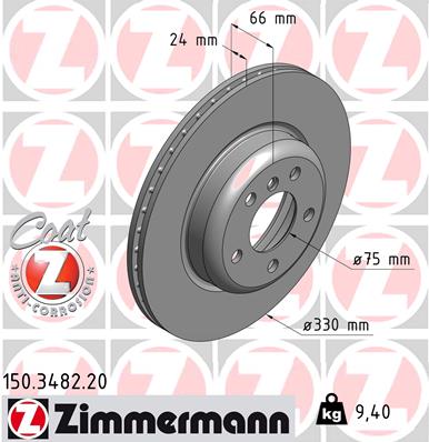 Tarcza hamulcowa ZIMMERMANN 150.3482.20