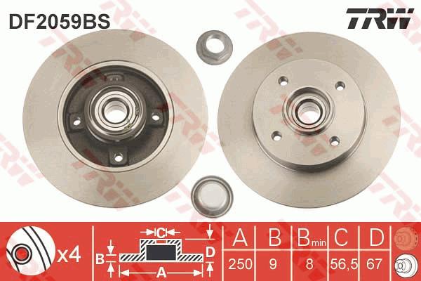 Tarcza hamulcowa TRW DF2059BS