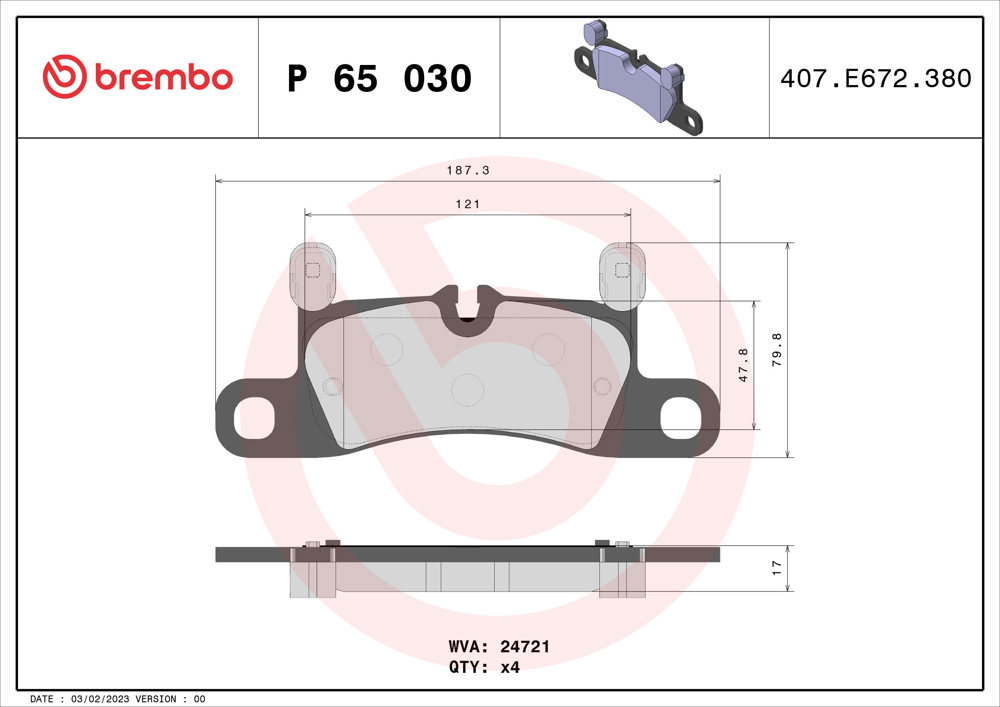 Klocki hamulcowe BREMBO P 65 030