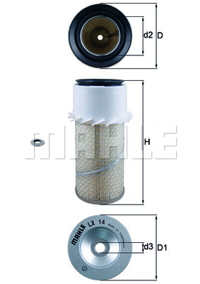 Filtr powietrza MAHLE LX 14