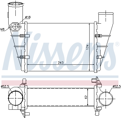 Chłodnica powietrza intercooler NISSENS 96896