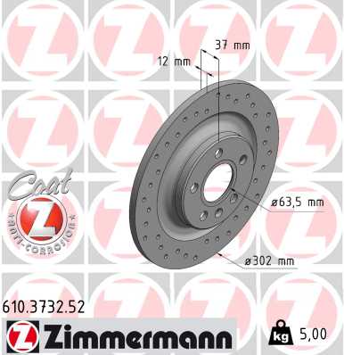 Tarcza hamulcowa ZIMMERMANN 610.3732.52