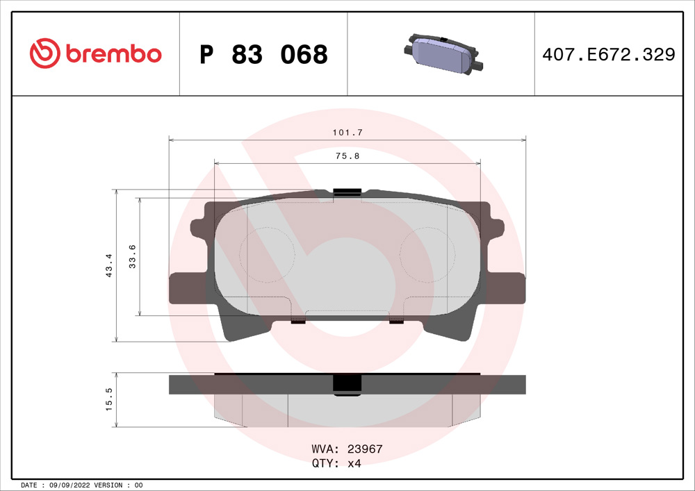 Klocki hamulcowe BREMBO P 83 068