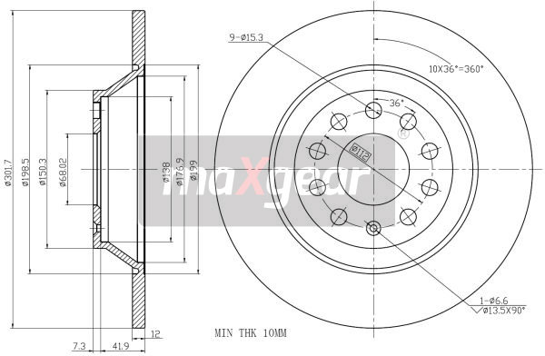 Tarcza hamulcowa MAXGEAR 19-1228