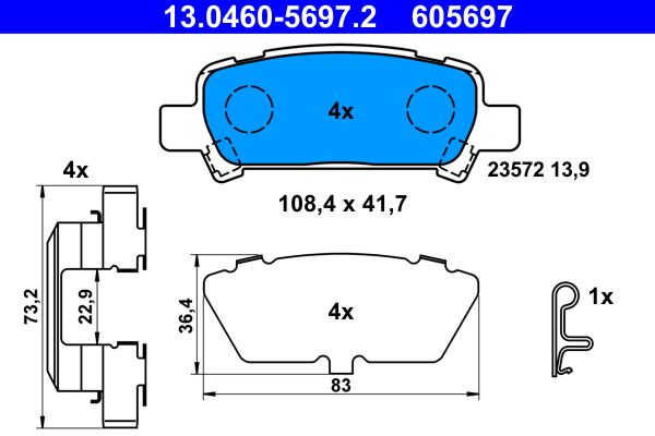 Klocki hamulcowe ATE 13.0460-5697.2