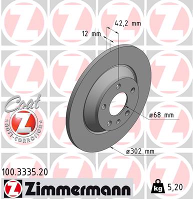 Tarcza hamulcowa ZIMMERMANN 100.3335.20