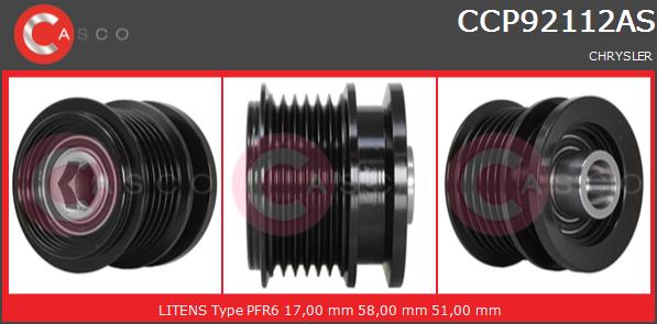 Koło pasowe alternatora CASCO CCP92112AS