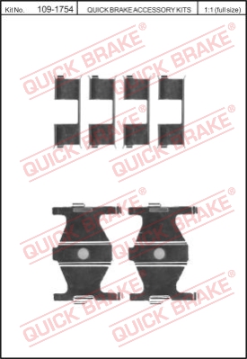Zestaw akcesoriów montażowych  klocków hamulcowych QUICK BRAKE 109-1754