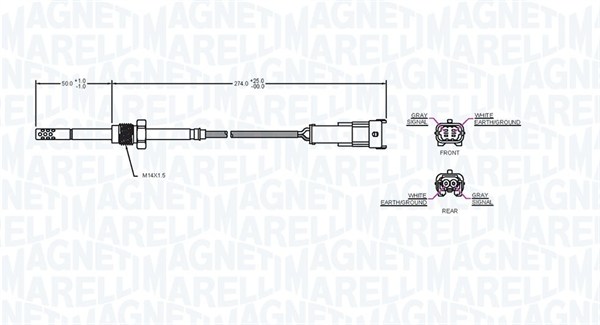 Czujnik  temperatury spalin MAGNETI MARELLI 172000163010