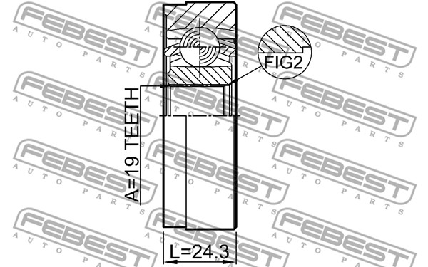 Łącznik wału napędowego FEBEST 2711-XC60SHA