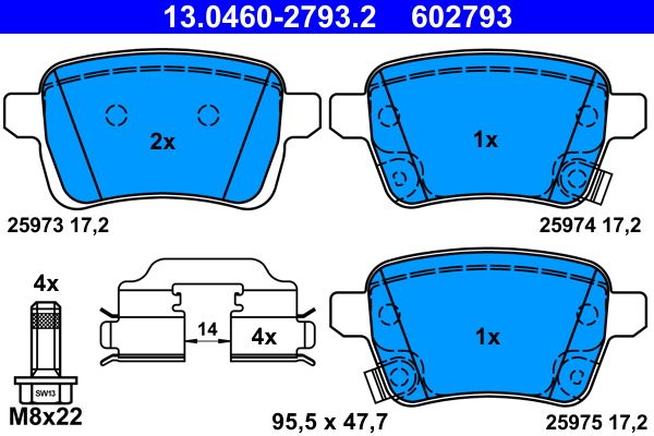 Klocki hamulcowe ATE 13.0460-2793.2