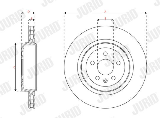 Tarcza hamulcowa JURID 563661JC-1