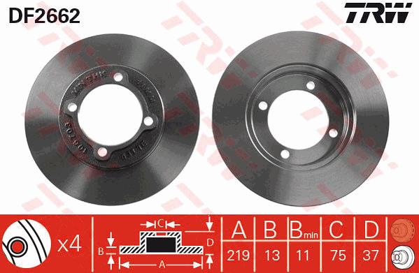 Tarcza hamulcowa TRW DF2662