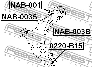 Tuleja wahacza FEBEST NAB-003B
