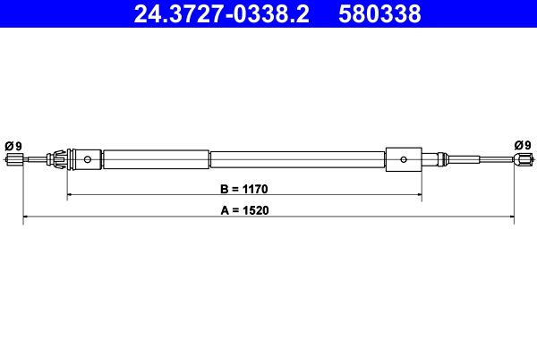 Linka hamulca ręcznego ATE 24.3727-0338.2