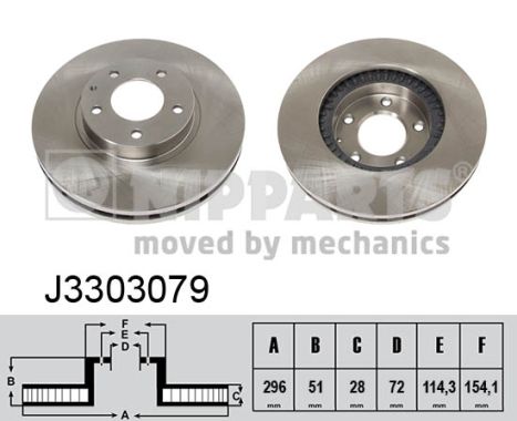 Tarcza hamulcowa NIPPARTS J3303079