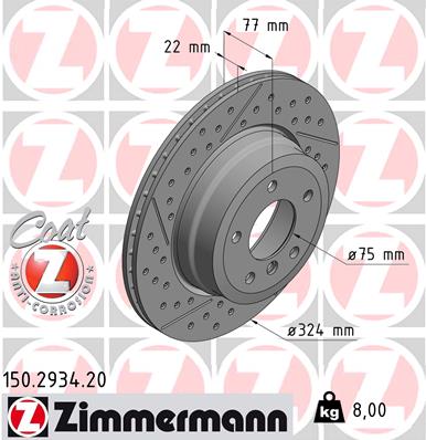 Tarcza hamulcowa ZIMMERMANN 150.2934.20