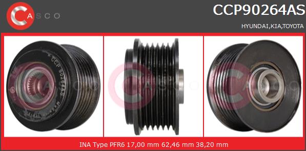 Koło pasowe alternatora CASCO CCP90264AS