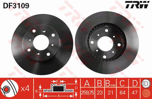 Tarcza hamulcowa TRW DF3109